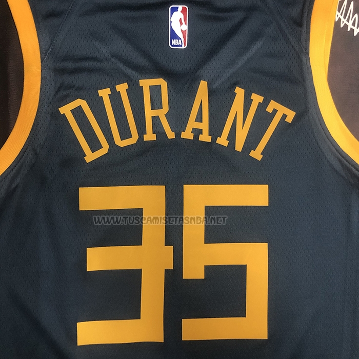 Camiseta Kevin Durant NO 35 Golden State Warriors Ciudad 2018-19 Azul